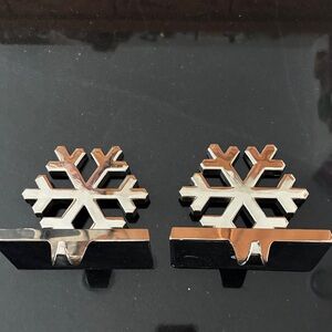 Silver Snowflake Stocking Holders